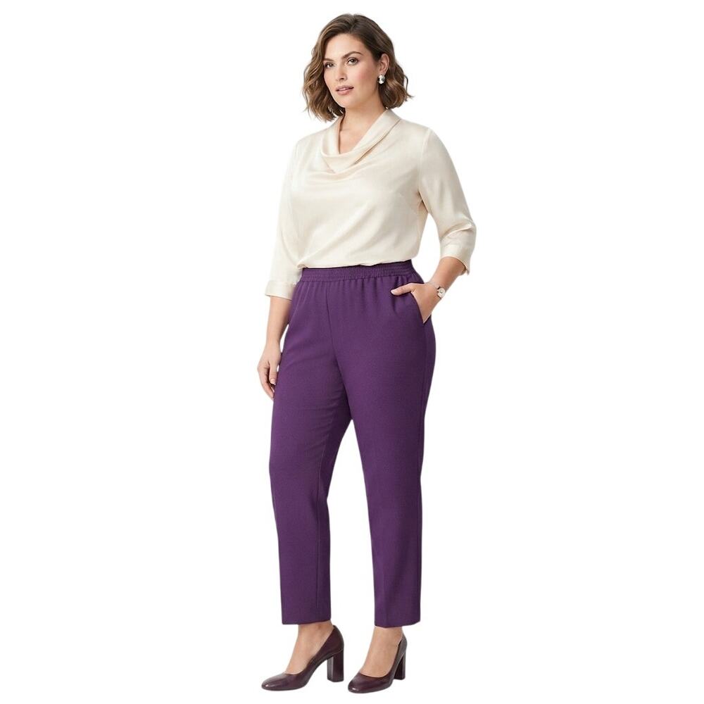 DonnKenny Purple Dress Pants Business Professional Office Plus Size 2X